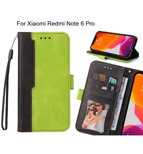 Xiaomi Redmi Note 6 Pro Case Wallet Denim Leather Case Cover - Green