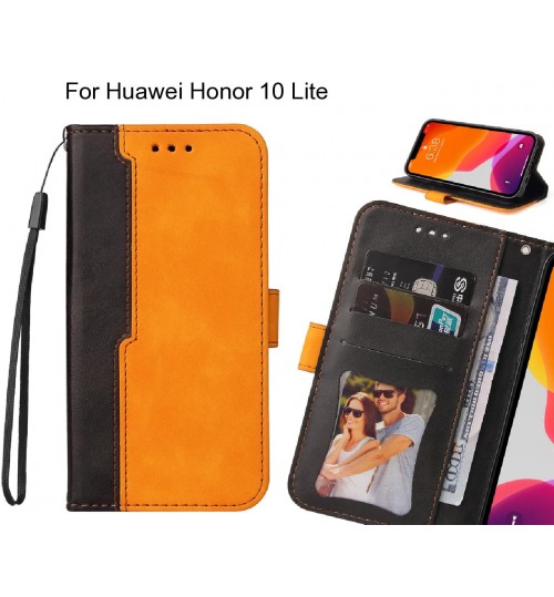 Huawei Honor 10 Lite Case Wallet Denim Leather Case Cover - Orange