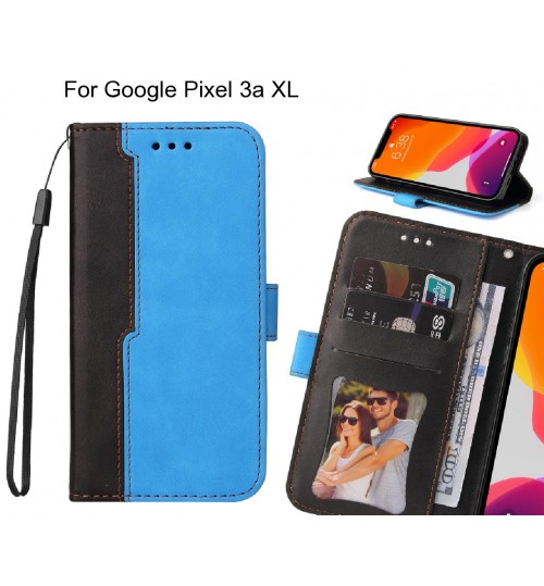 Google Pixel 3a Xl Case Wallet Denim Leather Case Cover - Blue