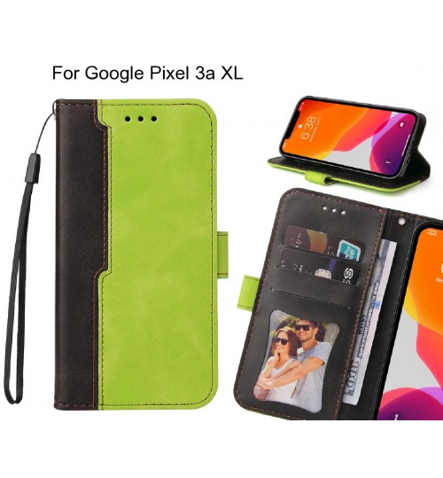 Google Pixel 3a Xl Case Wallet Denim Leather Case Cover - Green