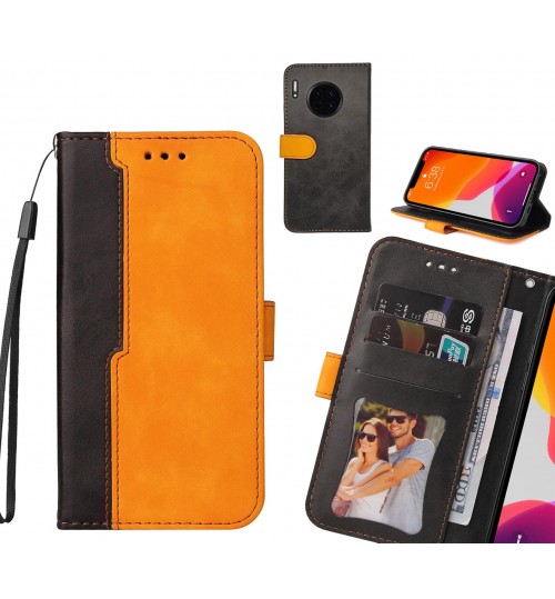 Huawei Mate 30 Case Wallet Denim Leather Case Cover - Orange
