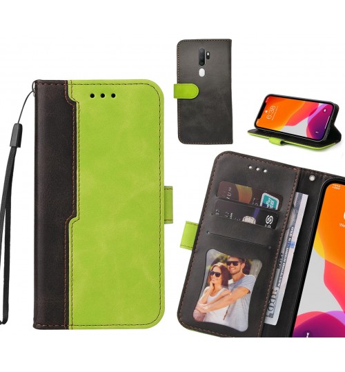 Oppo A5 2020 Case Wallet Denim Leather Case Cover - Green