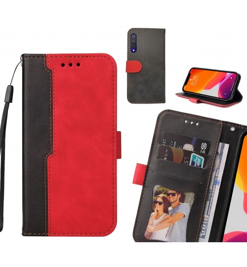 Xiaomi Mi 9 Lite Case Wallet Denim Leather Case Cover - Red