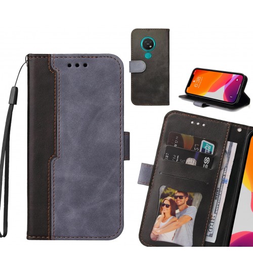 Nokia 7.2 Case Wallet Denim Leather Case Cover - Grey