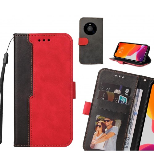 Huawei Mate 40 Case Wallet Denim Leather Case Cover - Red