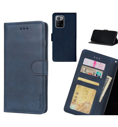 Xiaomi Redmi Note 10 Pro Case Executive Leather Wallet Case - Blue