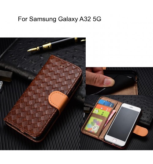 Samsung Galaxy A32 5g Case Leather Wallet Case Cover - Brown