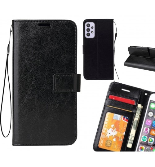 Samsung Galaxy A32 5g Case Fine Leather Wallet Case - Black