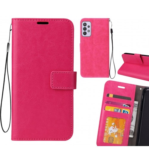 Samsung Galaxy A32 5g Case Fine Leather Wallet Case - Hot Pink