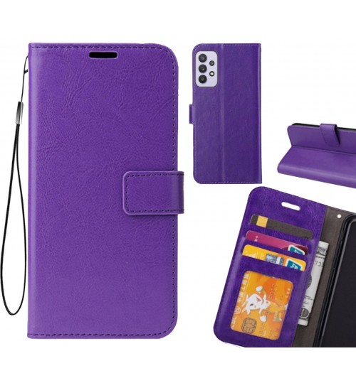 Samsung Galaxy A32 5g Case Fine Leather Wallet Case - Purple