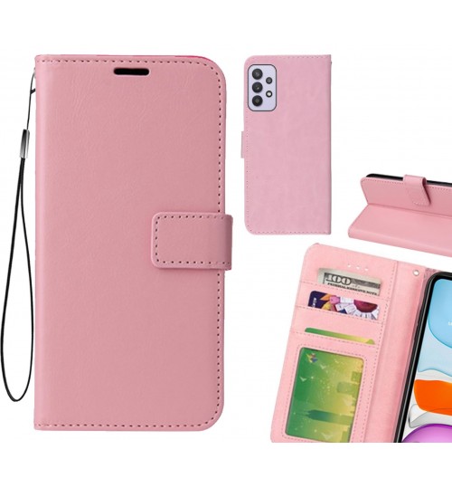 Samsung Galaxy A32 5g Case Fine Leather Wallet Case - Pink