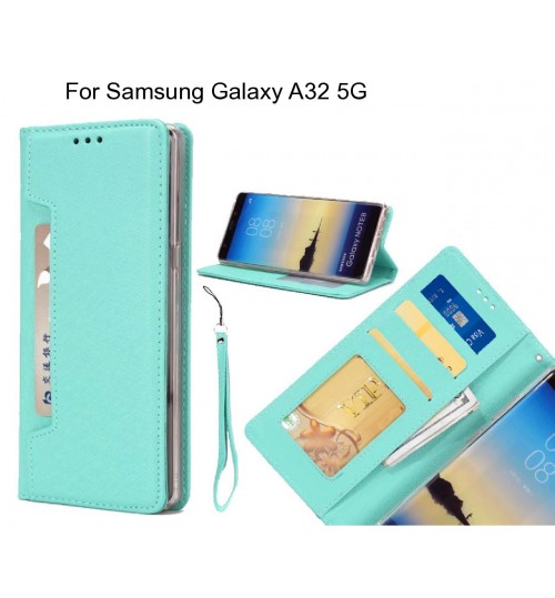 Samsung Galaxy A32 5g Case Silk Texture Leather Wallet Case - Green