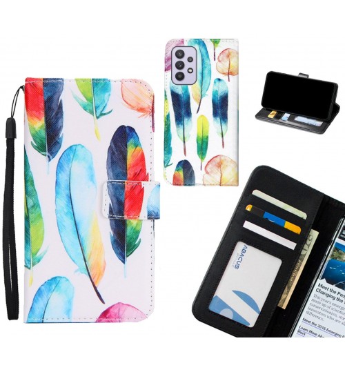 Samsung Galaxy A32 5G case 3 card leather wallet case printed ID