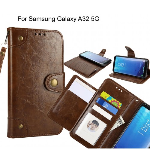 Samsung Galaxy A32 5g  Case Executive Multi Card Wallet Leather Case - Brown