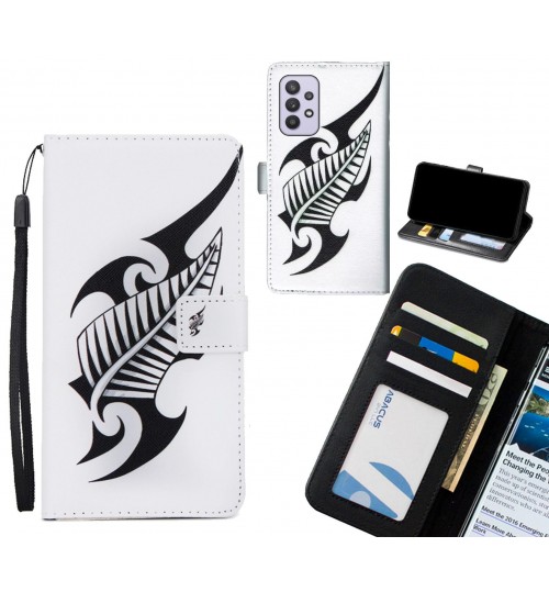 Samsung Galaxy A32 5G case 3 card leather wallet case printed ID