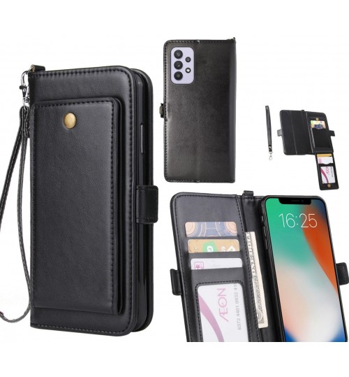 Samsung Galaxy A32 5g Case Retro Leather Wallet Case - Black