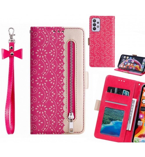 Samsung Galaxy A32 5g Case Multifunctional Wallet Case - Hot Pink