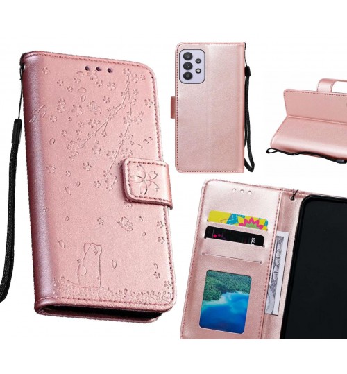 Samsung Galaxy A32 5G Case Embossed Wallet Leather Case