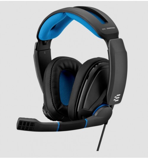 EPOS GSP 300 CLOSED ACOUSTIC MULTI-PLATFORM STEREO WIRED GAMING HEADSET - BLACK / BLUE 2YR WTY