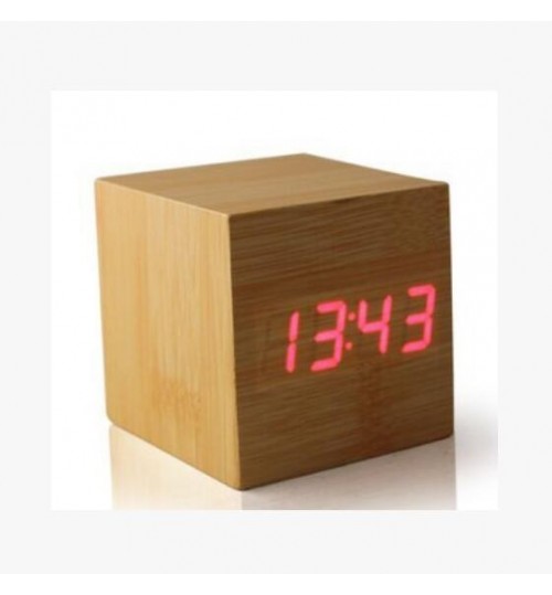 Wooden Wood Digital LED Alarm Clock