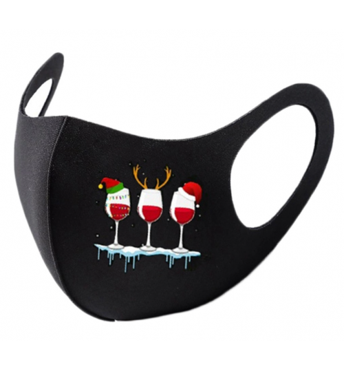 Reusable Face Mask Washable Xmas Pattern Adult