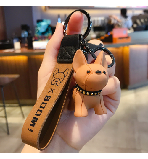 Key Ring Bull Dog Brown