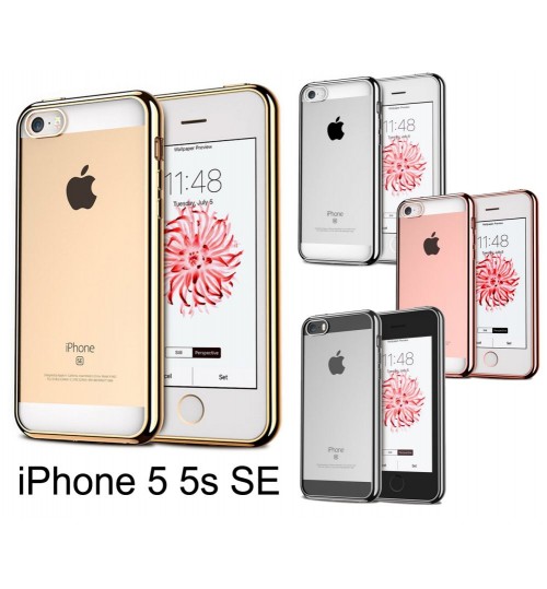iPhone 5 5s SE case plating bumper with clear gel back cover case