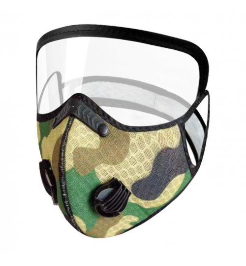 Reusable Face Mask With Filter And Detachable Eye Shield Adults