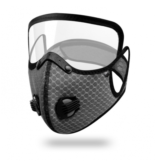 Reusable Face Mask With Filter And Detachable Eye Shield Adults