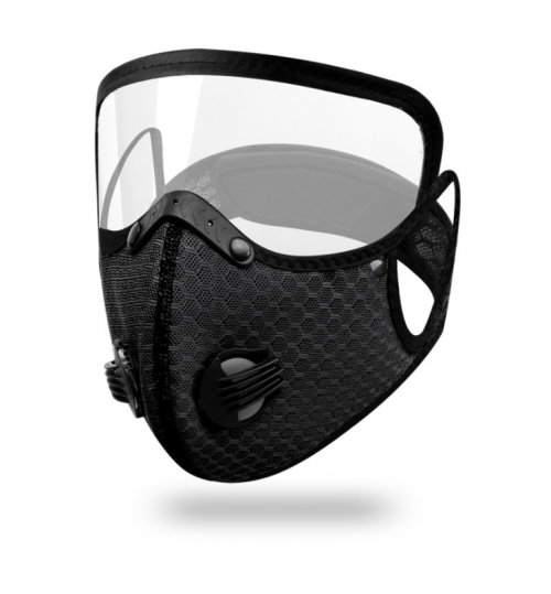 Reusable Face Mask With Filter And Detachable Eye Shield Adults