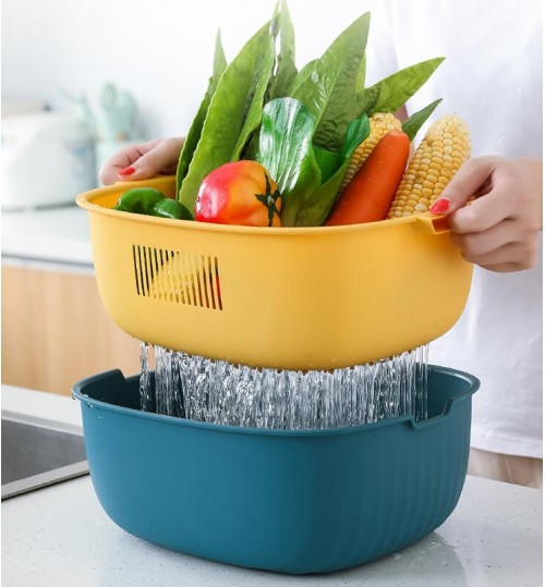 Kitchen Double Drain Basket