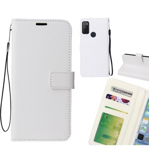 Vodafone V12 Case Fine Leather Wallet Case - White