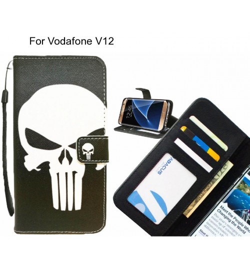 Vodafone V12 case 3 card leather wallet case printed ID