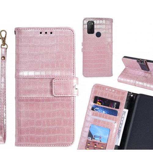 Vodafone V12 Case Croco Wallet Leather Case - Pink