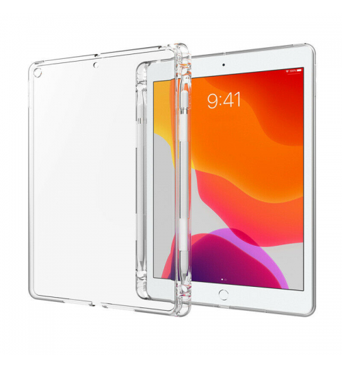 iPad 10.2 9th Gen Clear Case with Pencil Holder