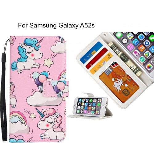 Samsung Galaxy A52s case 3 card leather wallet case printed ID