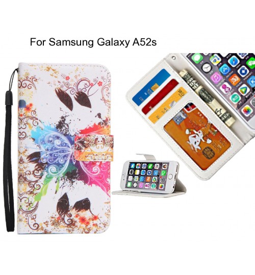 Samsung Galaxy A52s case 3 card leather wallet case printed ID