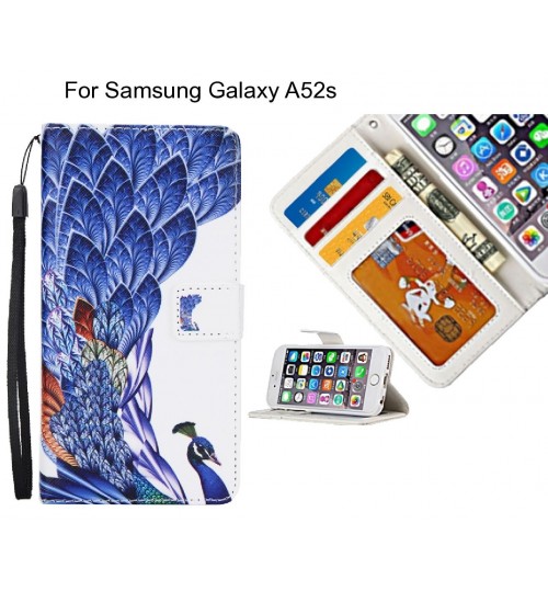 Samsung Galaxy A52s case 3 card leather wallet case printed ID