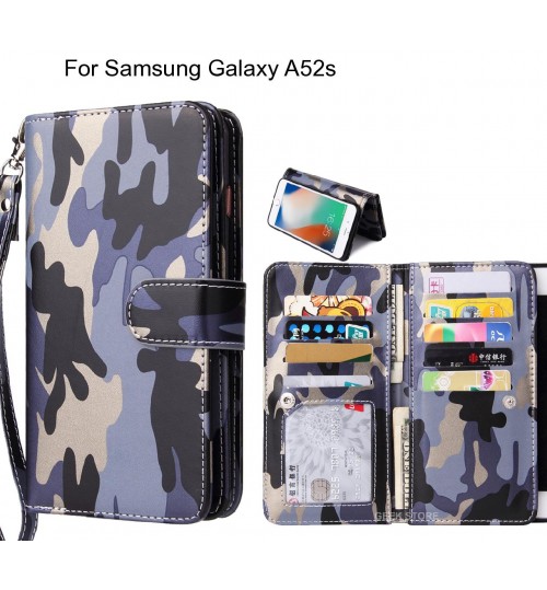 Samsung Galaxy A52s Case Camouflage Wallet Leather Case