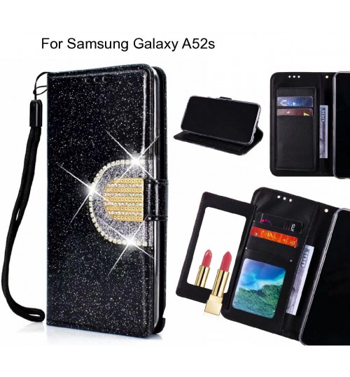 Samsung Galaxy A52s Case Glaring Wallet Leather Case With Mirror