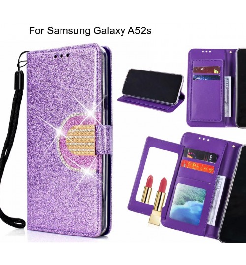 Samsung Galaxy A52s Case Glaring Wallet Leather Case With Mirror