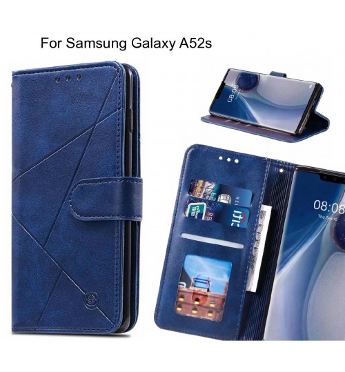 Samsung Galaxy A52s Case Fine Leather Wallet Case - Blue