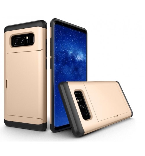 Galaxy S8 plus impact proof hybrid case card holder