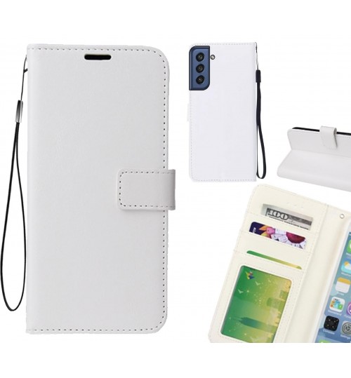 Samsung S21 Fe 5g Case Fine Leather Wallet Case - White