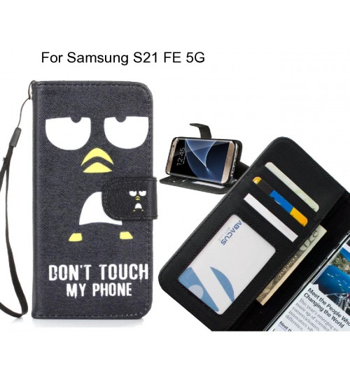 Samsung S21 FE 5G case 3 card leather wallet case printed ID