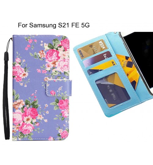 Samsung S21 FE 5G case 3 card leather wallet case printed ID
