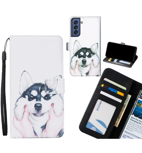 Samsung S21 FE 5G case 3 card leather wallet case printed ID