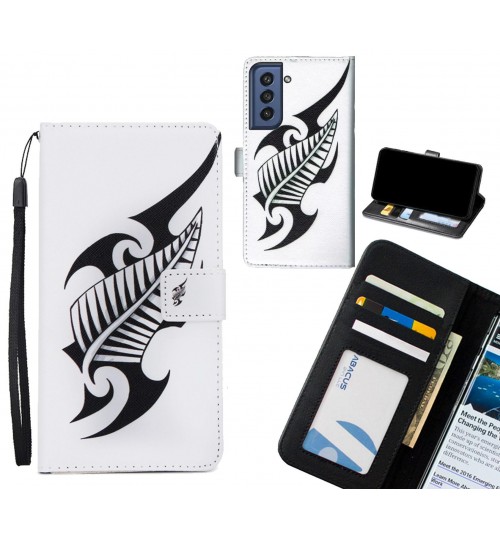 Samsung S21 FE 5G case 3 card leather wallet case printed ID