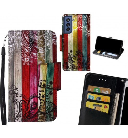 Samsung S21 FE 5G Case wallet fine leather case printed