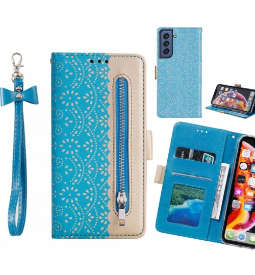 Samsung S21 Fe 5g Case Multifunctional Wallet Case - Blue